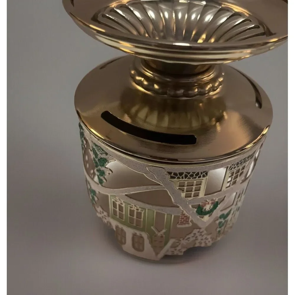 Bath & Body Works Holiday Village Scene 3-Wick‎ Candle Holder Limited Edition